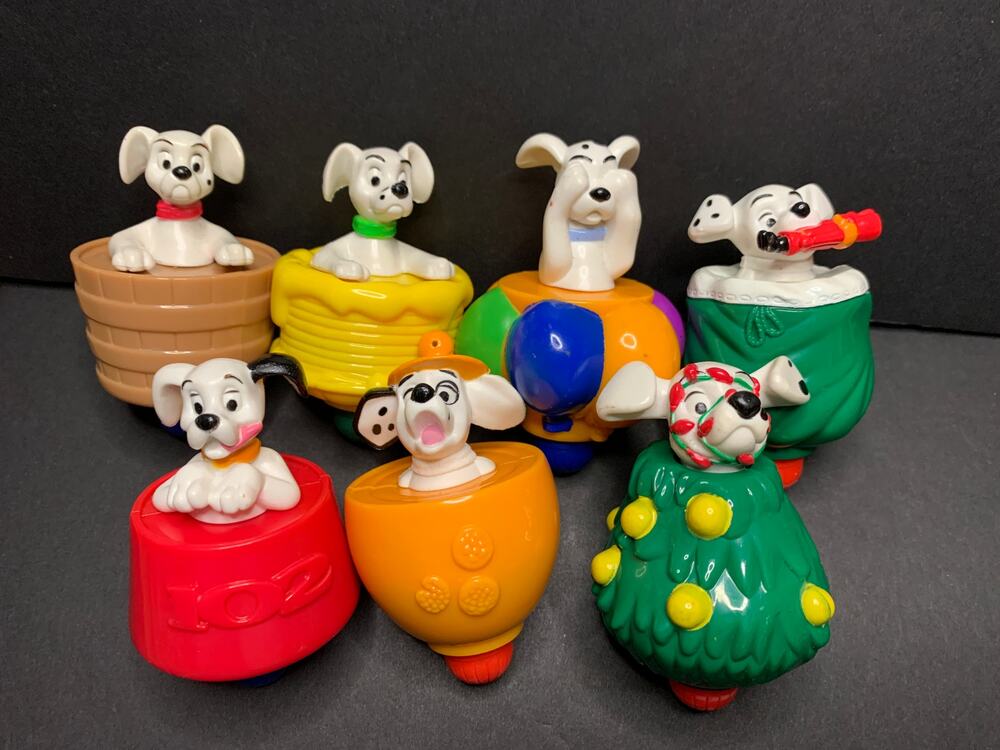 2000 Disney's 102 Dalmatians Spinning Dogs McDonald's Happy Meal Lot of 7